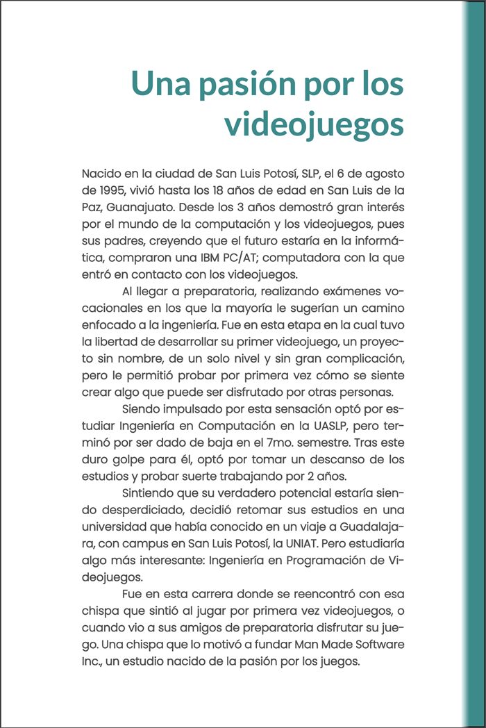 ArtBook page about the passion for video games