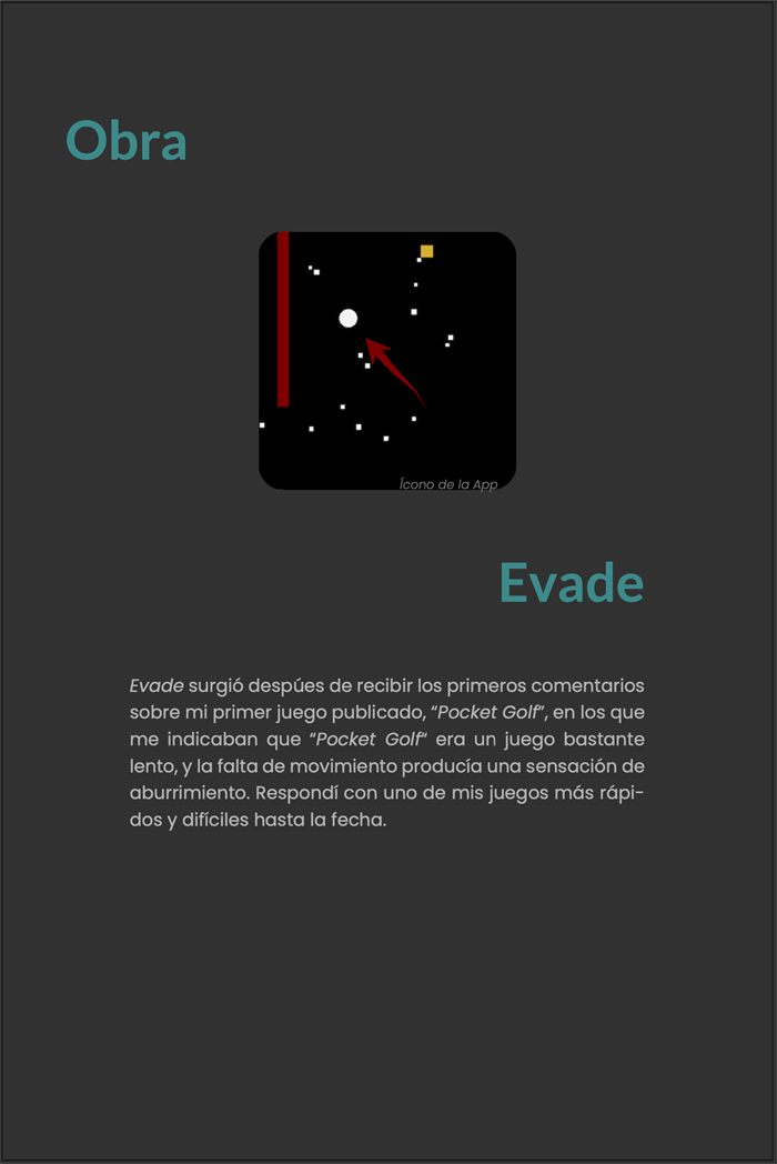 ArtBook page about the game Evade